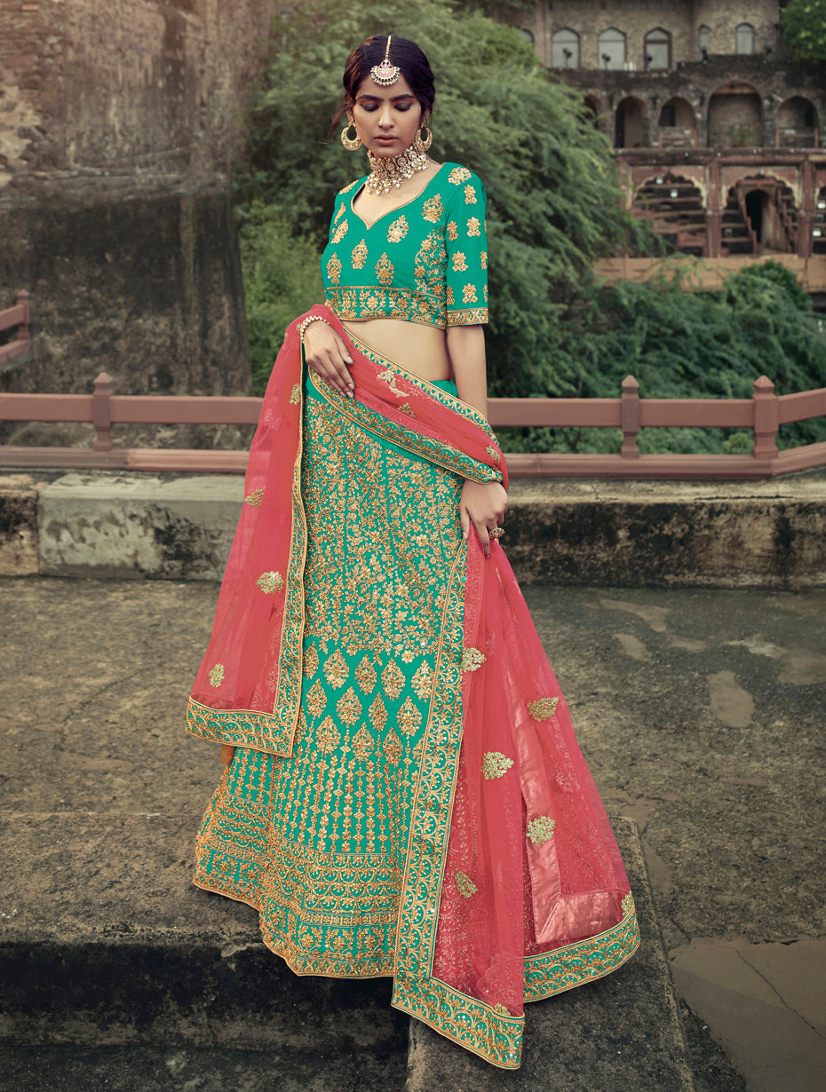 pink-heavy-embroidered-satin-lehenga-choli-rich-net-dupatta