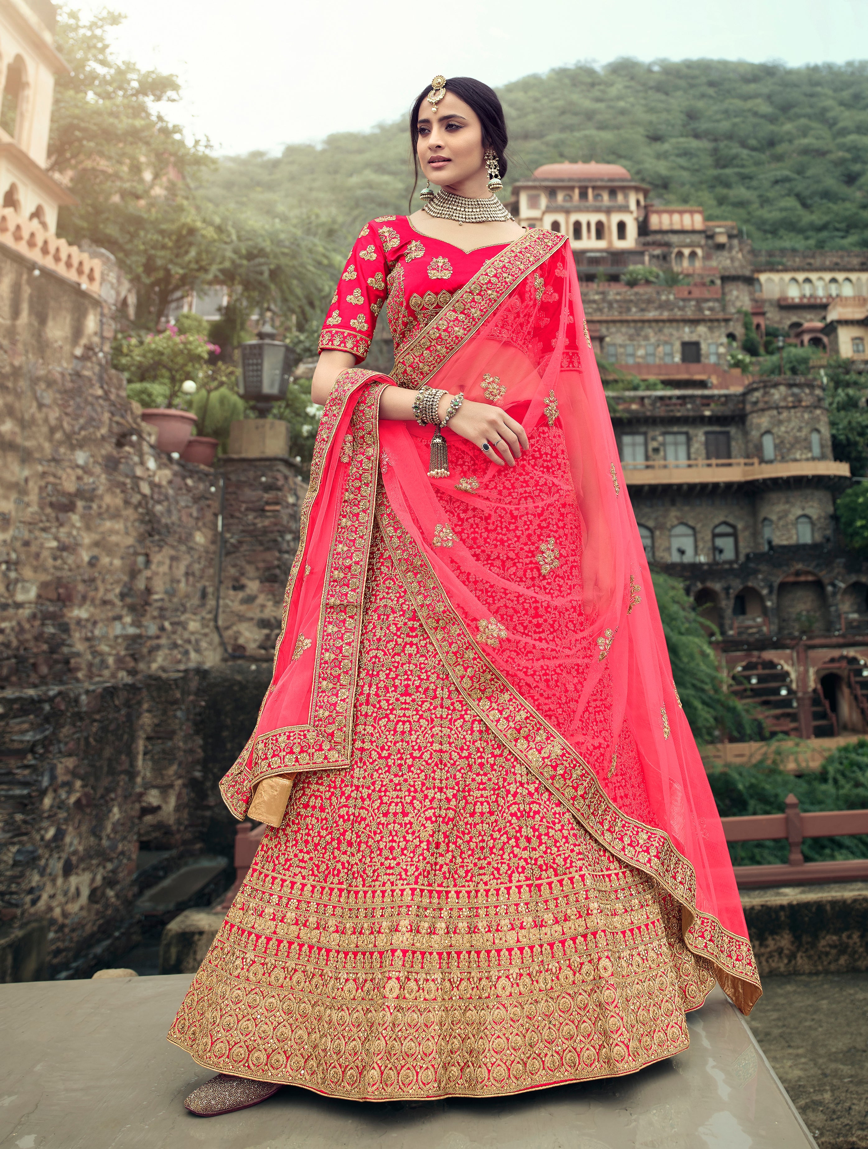 pink-heavy-embroidered-satin-lehenga-choli-rich-net-dupatta